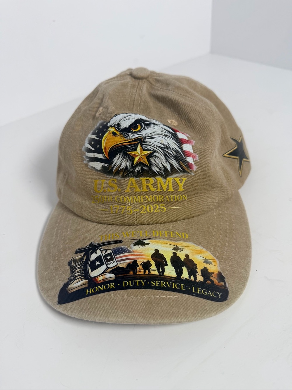 Official U.S. Army 250th Anniversary Commemorative Ball Cap (1775-2025) – Tan